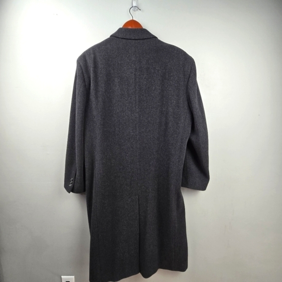 ROUNDTREE & YORKE Wool Long Coat Classic Button-up Gray Mens Size 42 Old Money - Picture 3 of 12